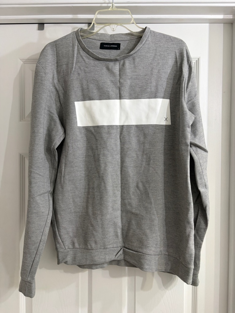 Clean Cut Copenhagen Men's Grey Crewneck Sweatshirt with White Chest Panel
